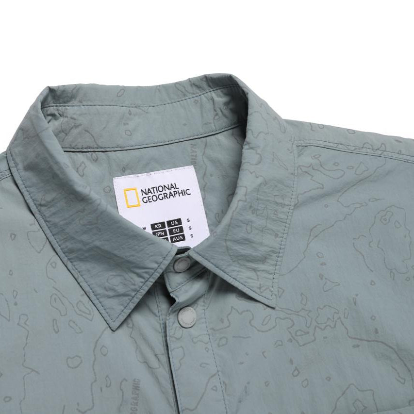UTILITY ALLOVER PRINT SET UP SHIRT KHAKI GREEN
