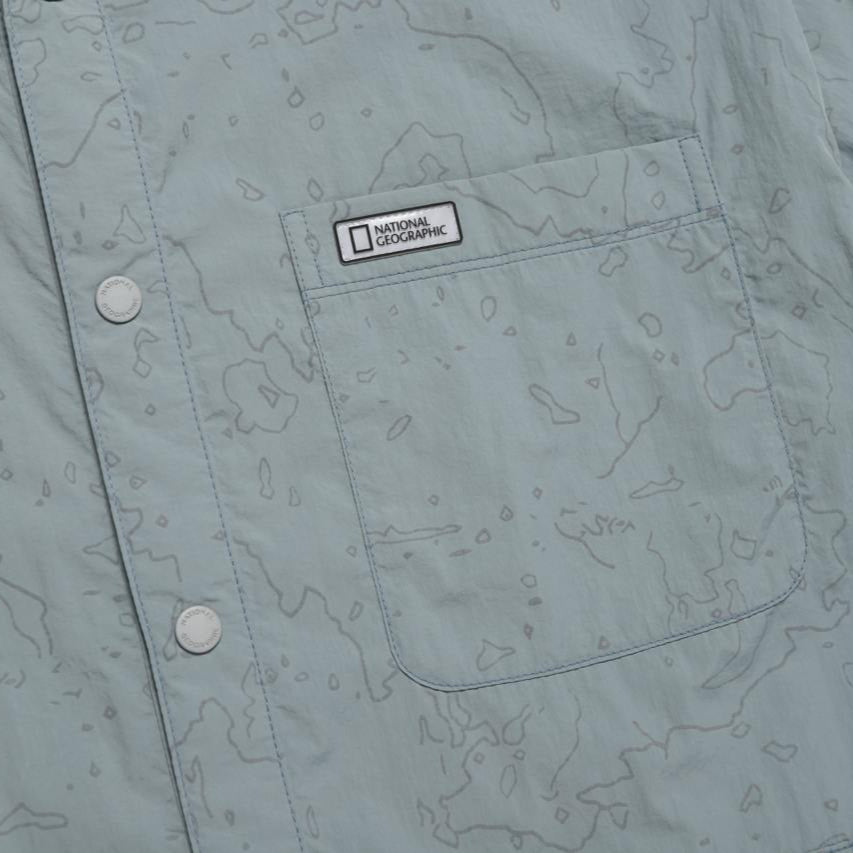 UTILITY ALLOVER PRINT SET UP SHIRT KHAKI GREEN