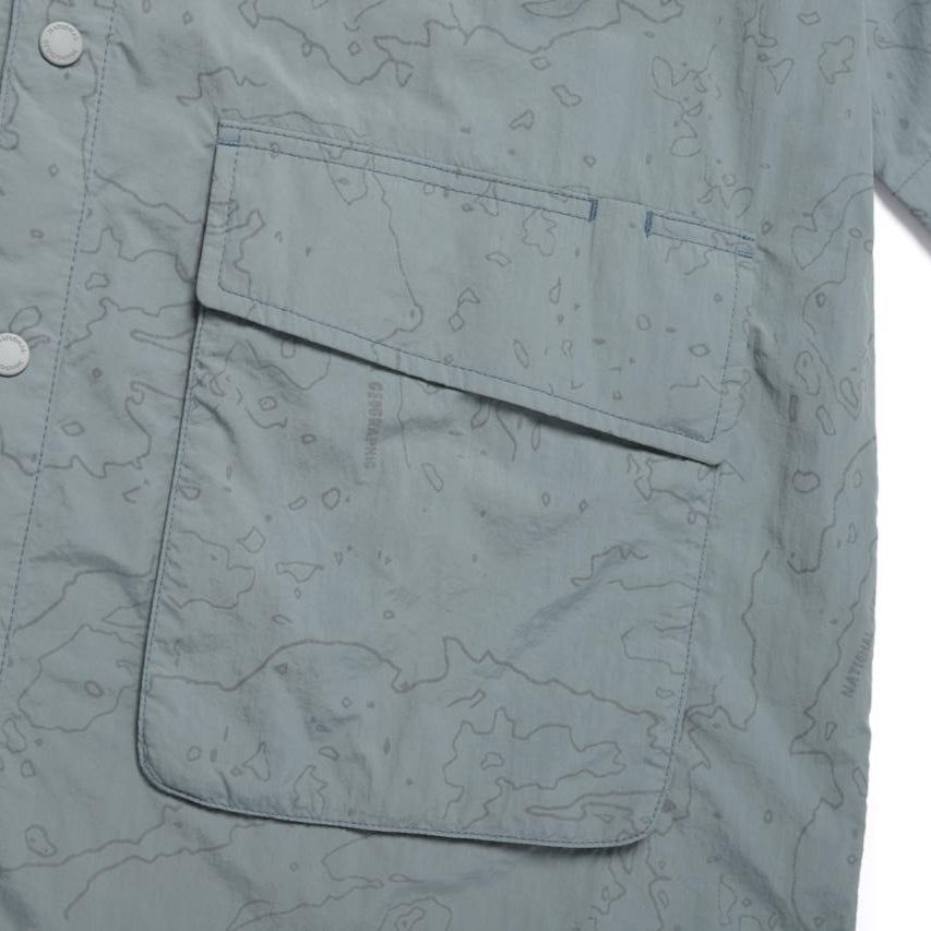 UTILITY ALLOVER PRINT SET UP SHIRT KHAKI GREEN