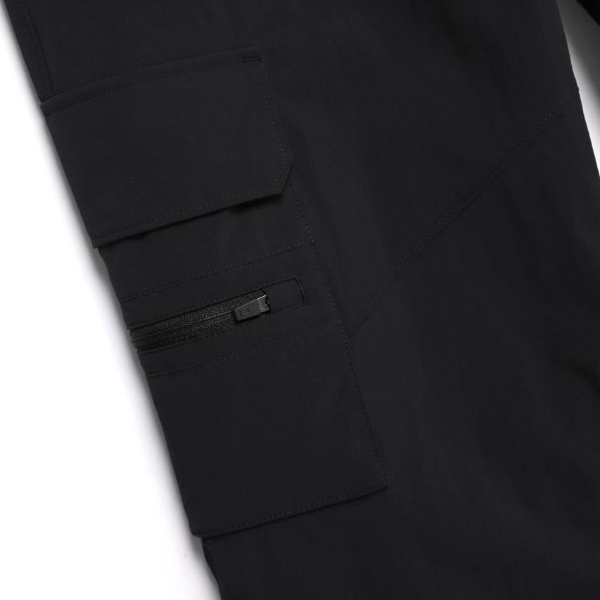 WOMEN ADELIE LIGHTWEIGHT WOVEN STRETCH RELAX FIT PANTS CARBON BLACK