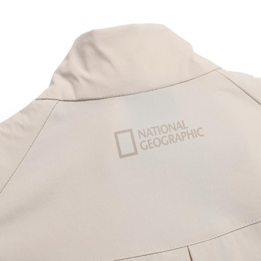 WOMEN FROZEN CUBE ZIP-UP VEST OAK BEIGE