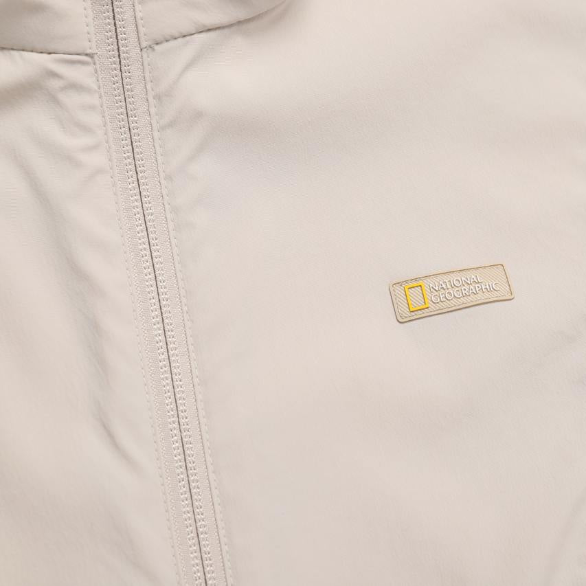 WOMEN FROZEN CUBE ZIP-UP VEST OAK BEIGE