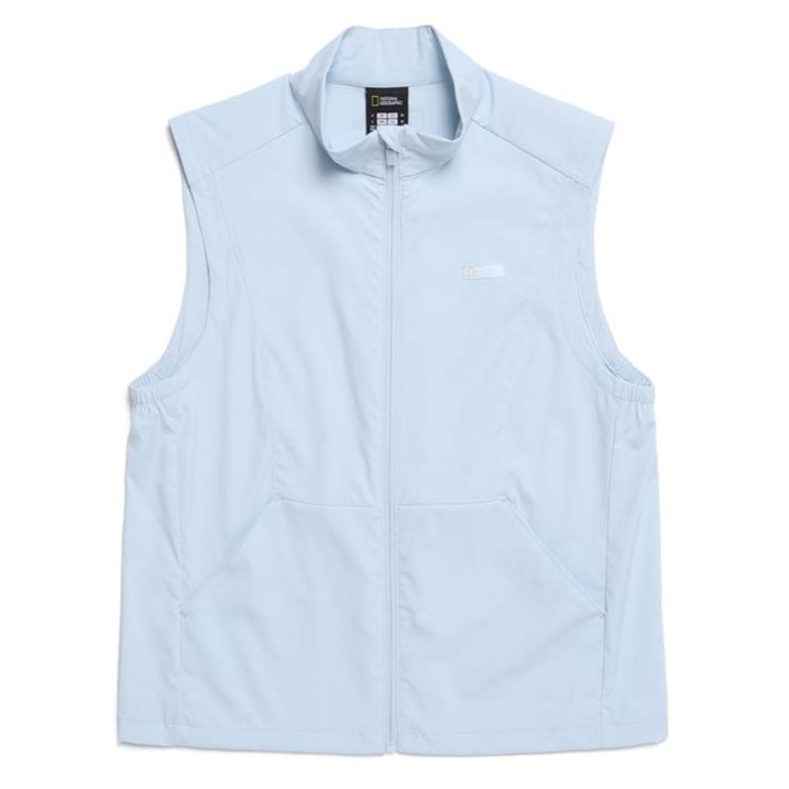 WOMEN FROZEN CUBE ZIP-UP VEST L/BLUE