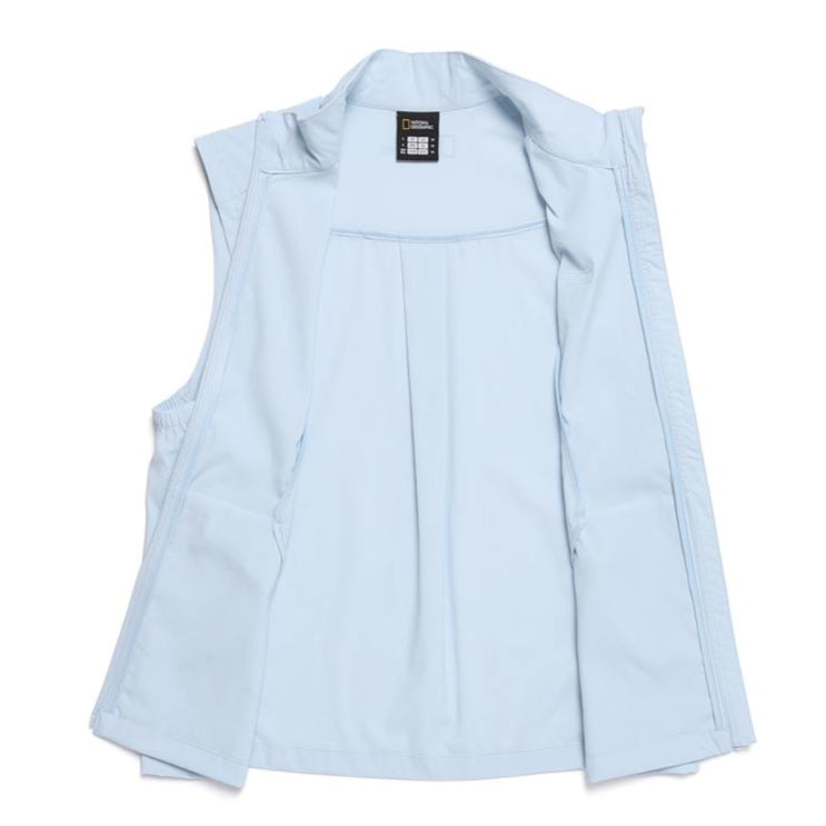 WOMEN FROZEN CUBE ZIP-UP VEST L/BLUE