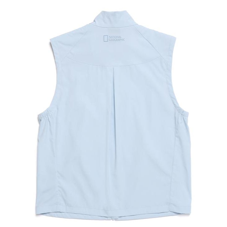 WOMEN FROZEN CUBE ZIP-UP VEST L/BLUE