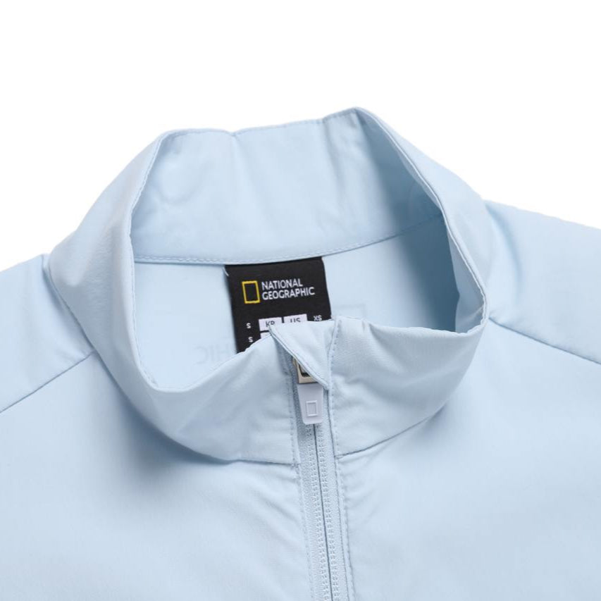 WOMEN FROZEN CUBE ZIP-UP VEST L/BLUE