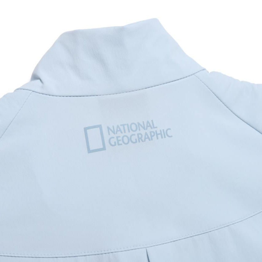 WOMEN FROZEN CUBE ZIP-UP VEST L/BLUE