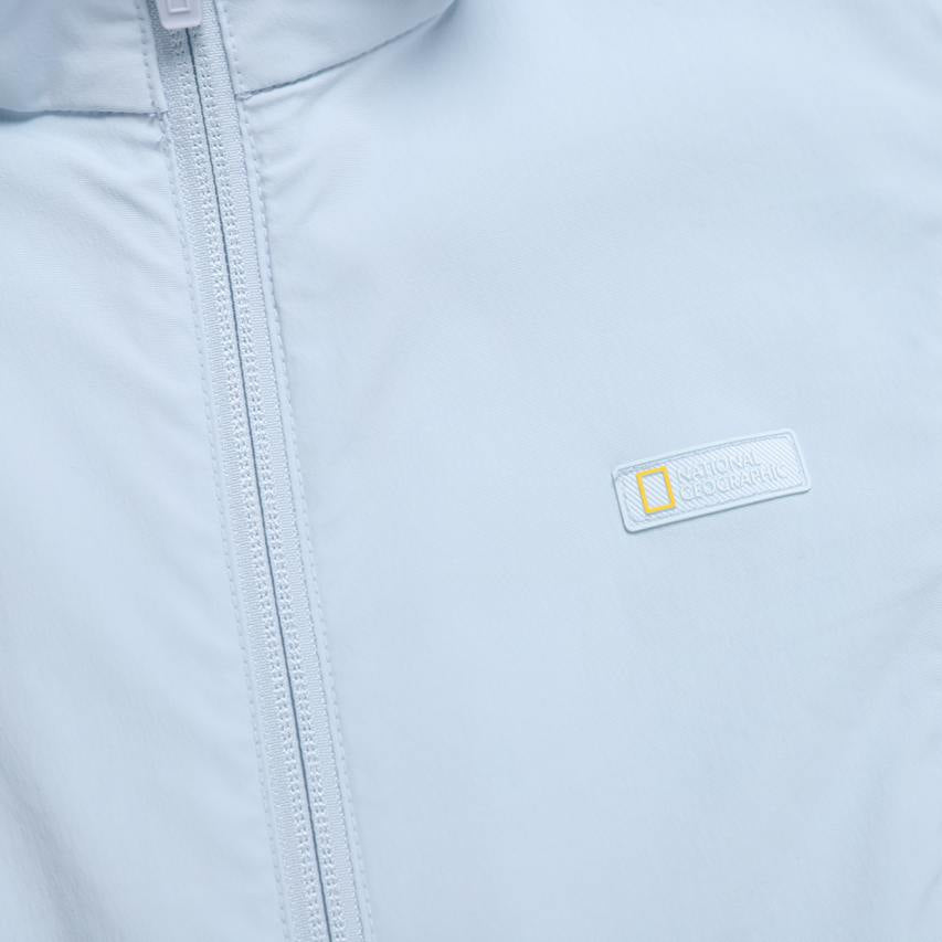 WOMEN FROZEN CUBE ZIP-UP VEST L/BLUE