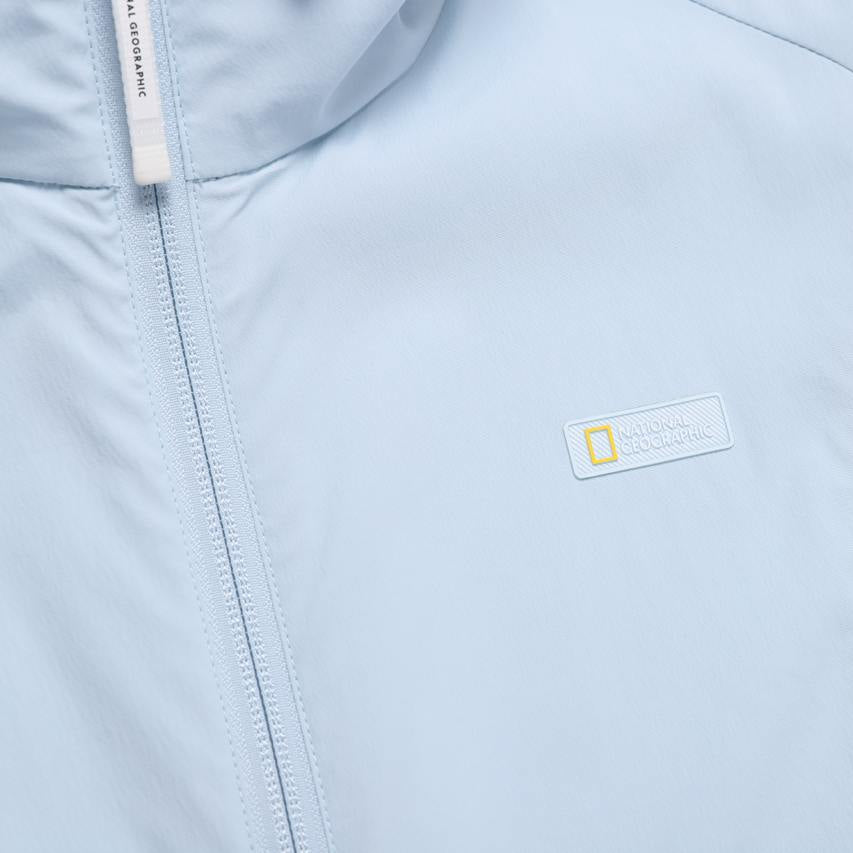 WOMEN FROZEN CUBE STANDNECK WINDBREAKER L/BLUE