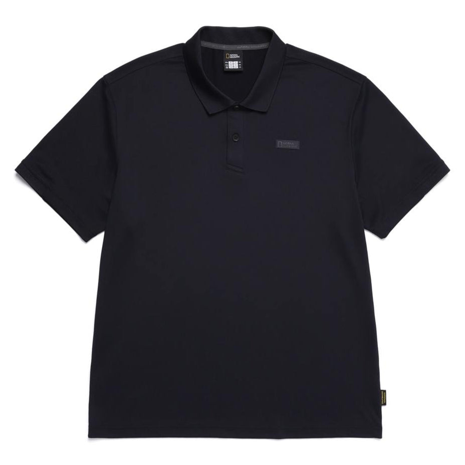 WELLAKA COOLING BASIC FIT PIQUE COLLAR T-SHIRT DEEP SEA NAVY