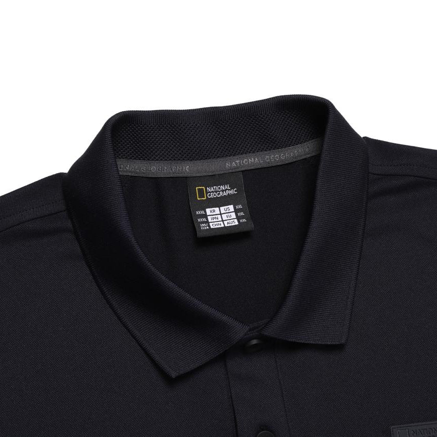 WELLAKA COOLING BASIC FIT PIQUE COLLAR T-SHIRT DEEP SEA NAVY