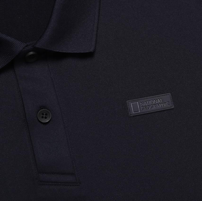 WELLAKA COOLING BASIC FIT PIQUE COLLAR T-SHIRT DEEP SEA NAVY