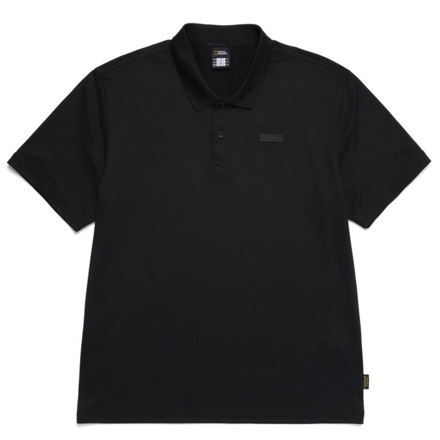 WELLAKA COOLING BASIC FIT PIQUE COLLAR T-SHIRT CARBON BLACK