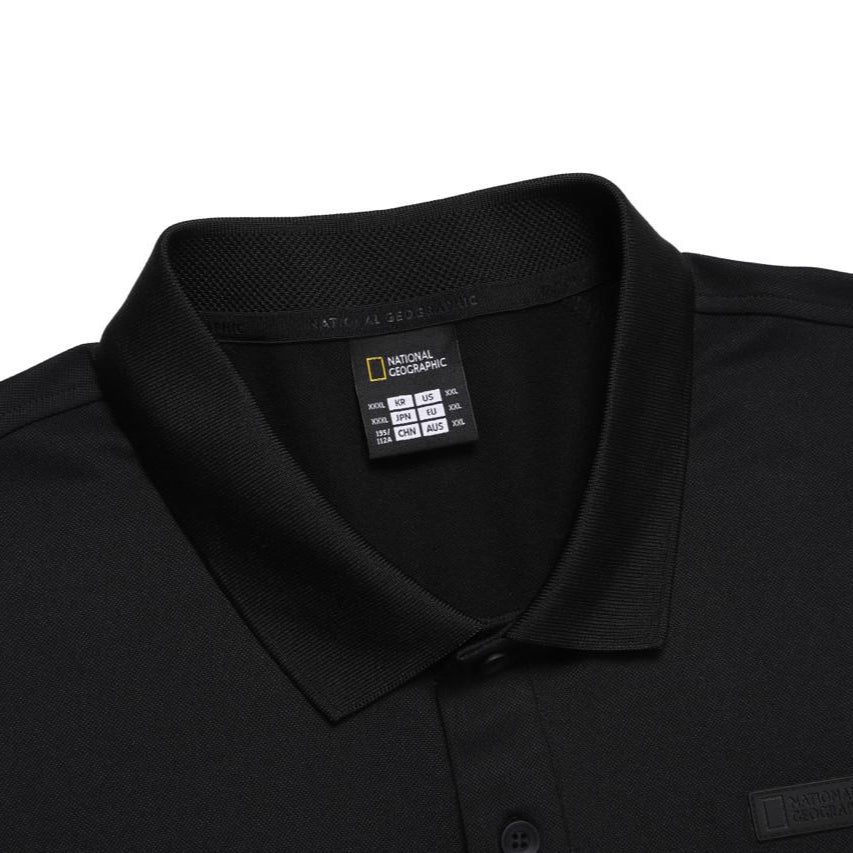 WELLAKA COOLING BASIC FIT PIQUE COLLAR T-SHIRT CARBON BLACK