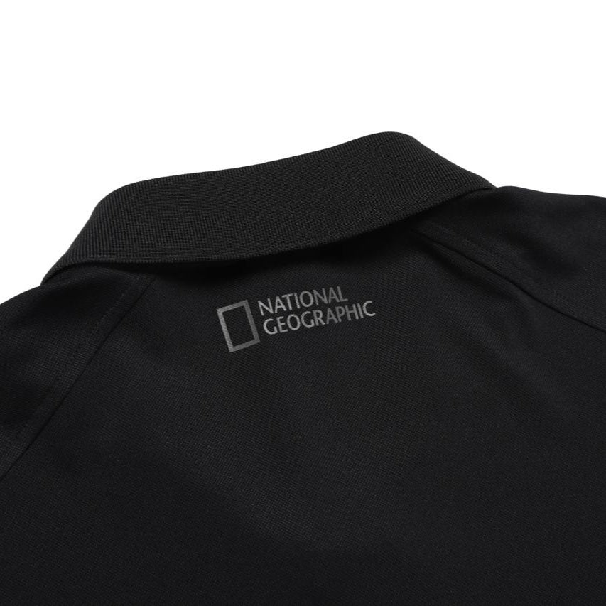 WELLAKA COOLING BASIC FIT PIQUE COLLAR T-SHIRT CARBON BLACK