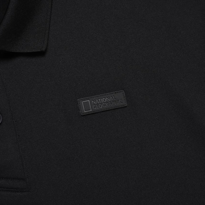 WELLAKA COOLING BASIC FIT PIQUE COLLAR T-SHIRT CARBON BLACK