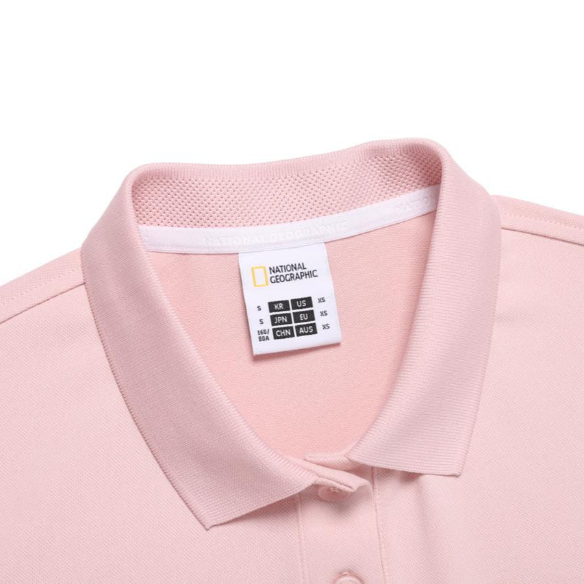 WOMEN WELLAKA COOLING BASIC FIT PIQUE COLLAR T-SHIRT L/PINK