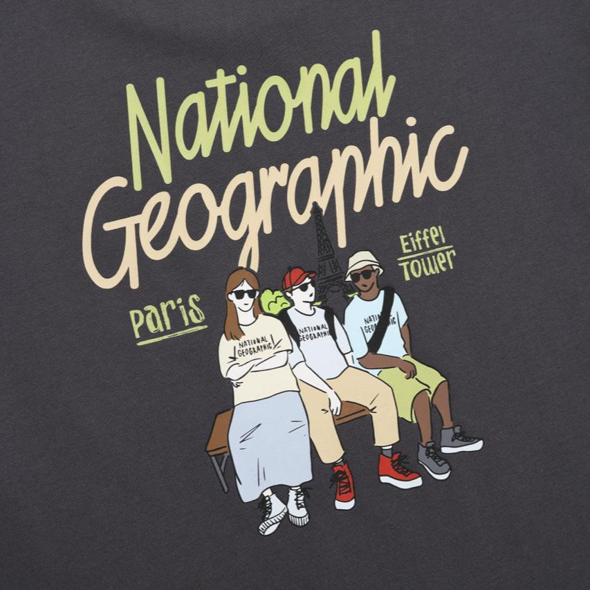 REGEN ASKIN TRAVEL2 GRAPHIC SEMI OVER FIT SHORT SLEEVE T-SHIRT D/GREY