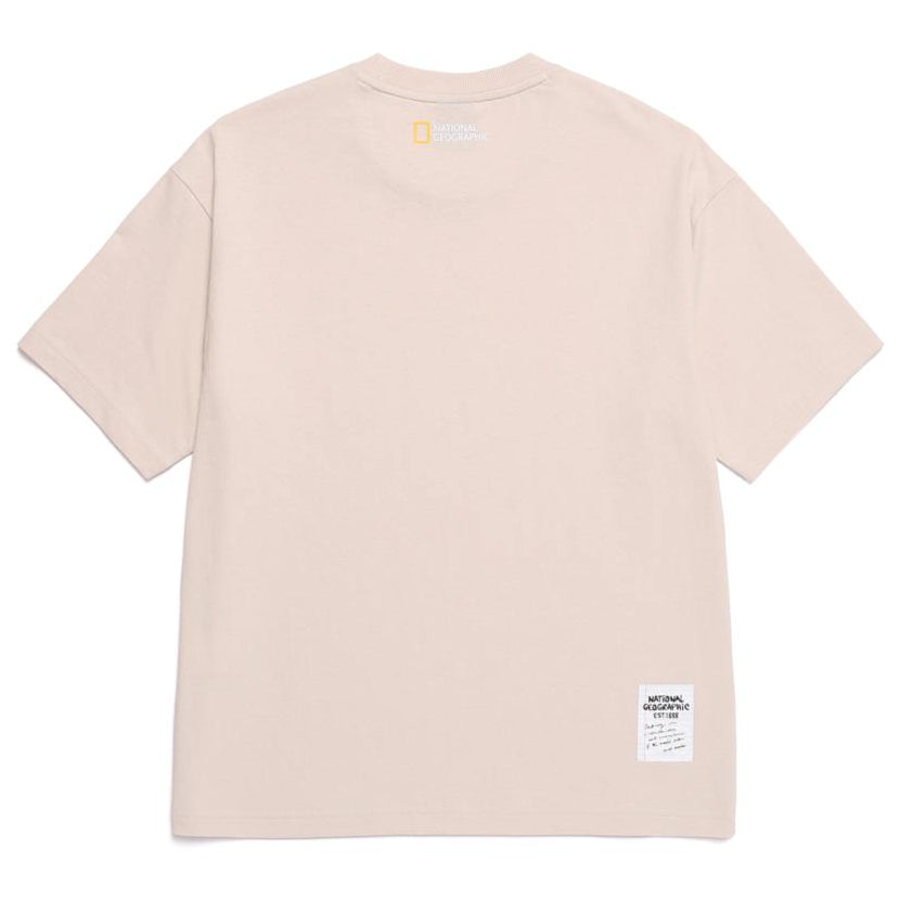 UNISEX TREASURE WALKER SEMI-OVER FIT GRAPHIC H/TEE L/BEIGE