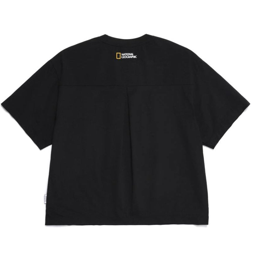 WOMEN FROZEN AIR SEMI CROP SHORT SLEEVE TEE CARBON BLACK