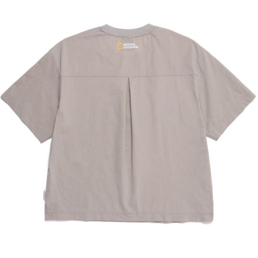 WOMEN FROZEN AIR SEMI CROP SHORT SLEEVE TEE MOURNING GREY