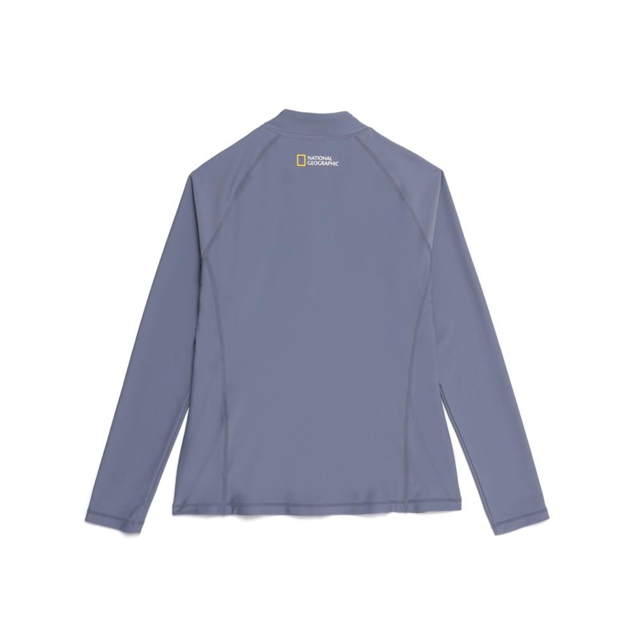 WOMEN BASIC ZIP-UP RASH GUARD BLUE GREY