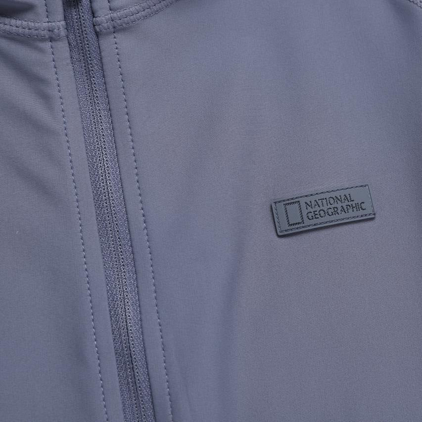 WOMEN BASIC ZIP-UP RASH GUARD BLUE GREY