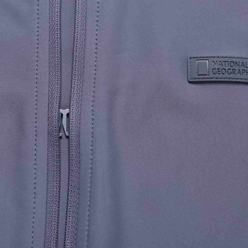 WOMEN BASIC ZIP-UP RASH GUARD BLUE GREY