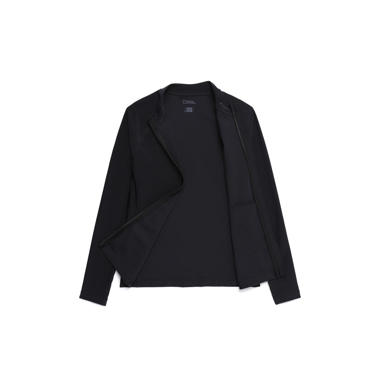 BASIC ZIP-UP RASHGUARD CARBON BLACK