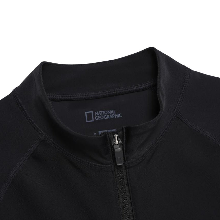 BASIC ZIP-UP RASHGUARD CARBON BLACK