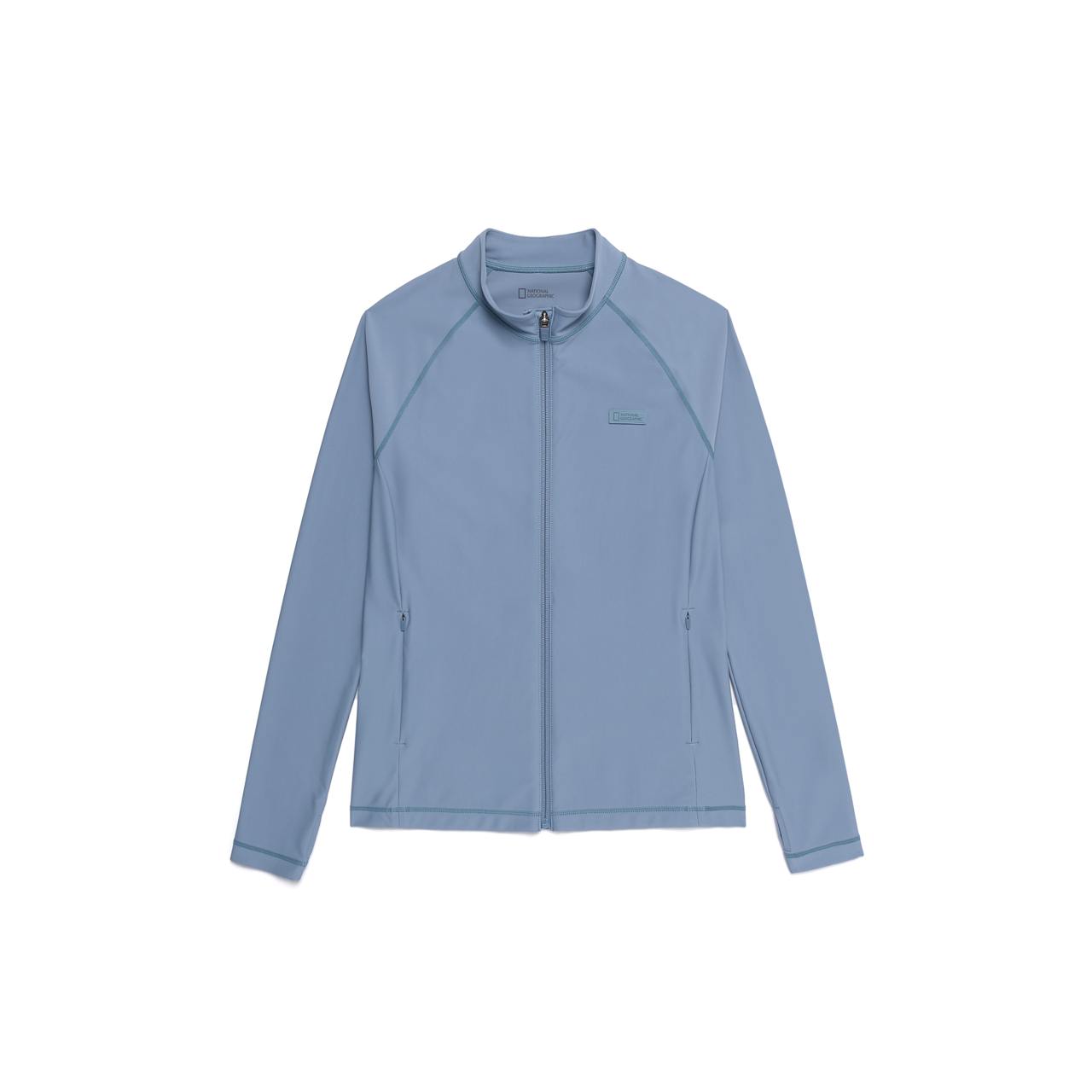 BASIC ZIP-UP RASHGUARD BLUE GREY