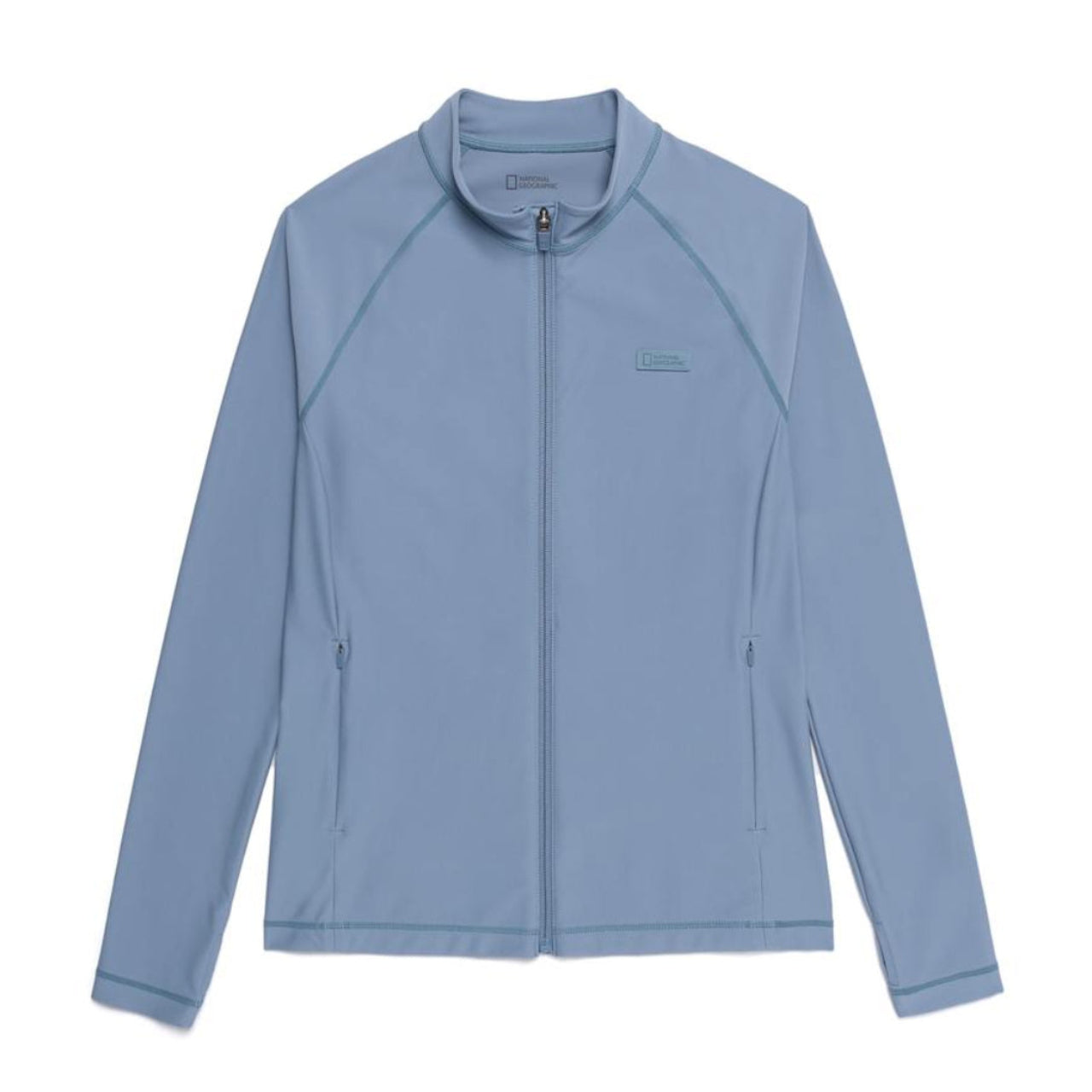 BASIC ZIP-UP RASHGUARD BLUE GREY