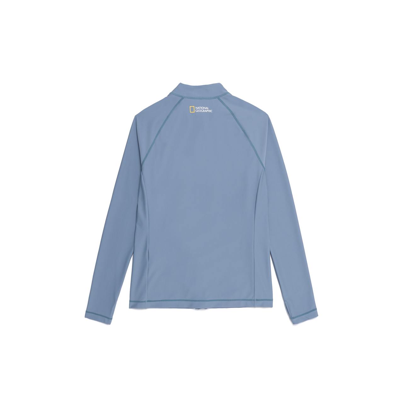 BASIC ZIP-UP RASHGUARD BLUE GREY