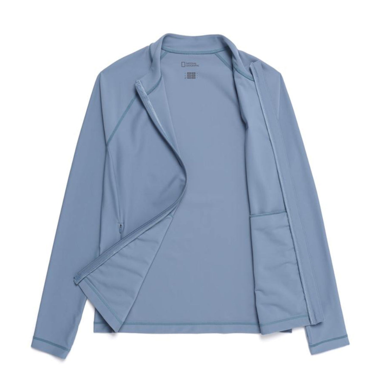 BASIC ZIP-UP RASHGUARD BLUE GREY