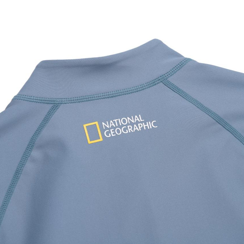 BASIC ZIP-UP RASHGUARD BLUE GREY