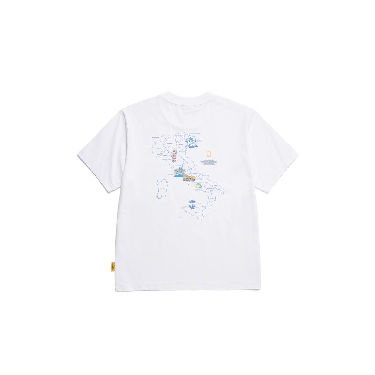 CROW COOL MAX WORLD MAP BASIC FIT SHORT SLEEVE T-SHIRT WHITE