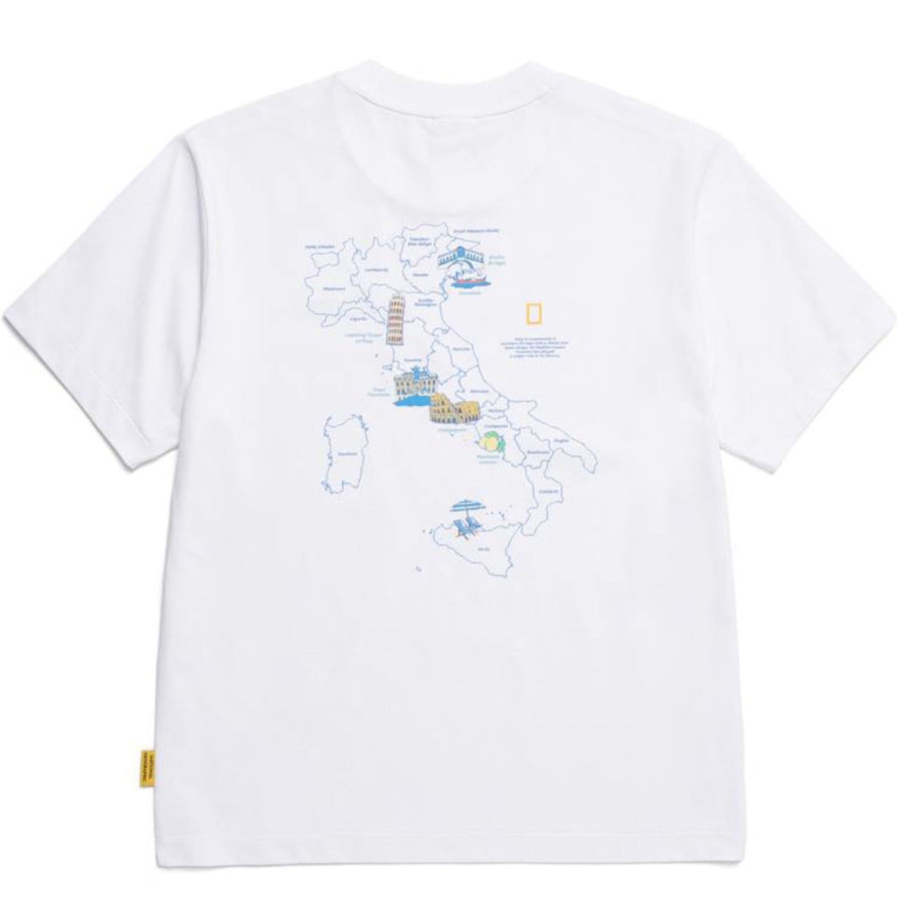 CROW COOL MAX WORLD MAP BASIC FIT SHORT SLEEVE T-SHIRT WHITE