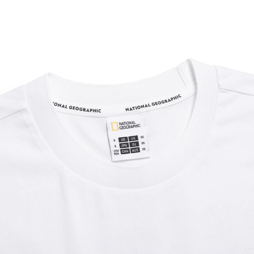 CROW COOL MAX WORLD MAP BASIC FIT SHORT SLEEVE T-SHIRT WHITE