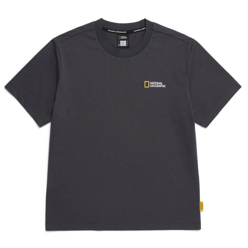 CROW COOL MAX WORLD MAP BASIC FIT SHORT SLEEVE T-SHIRT D/GREY