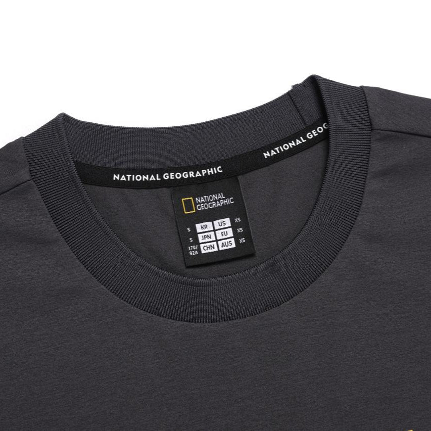 CROW COOL MAX WORLD MAP BASIC FIT SHORT SLEEVE T-SHIRT D/GREY