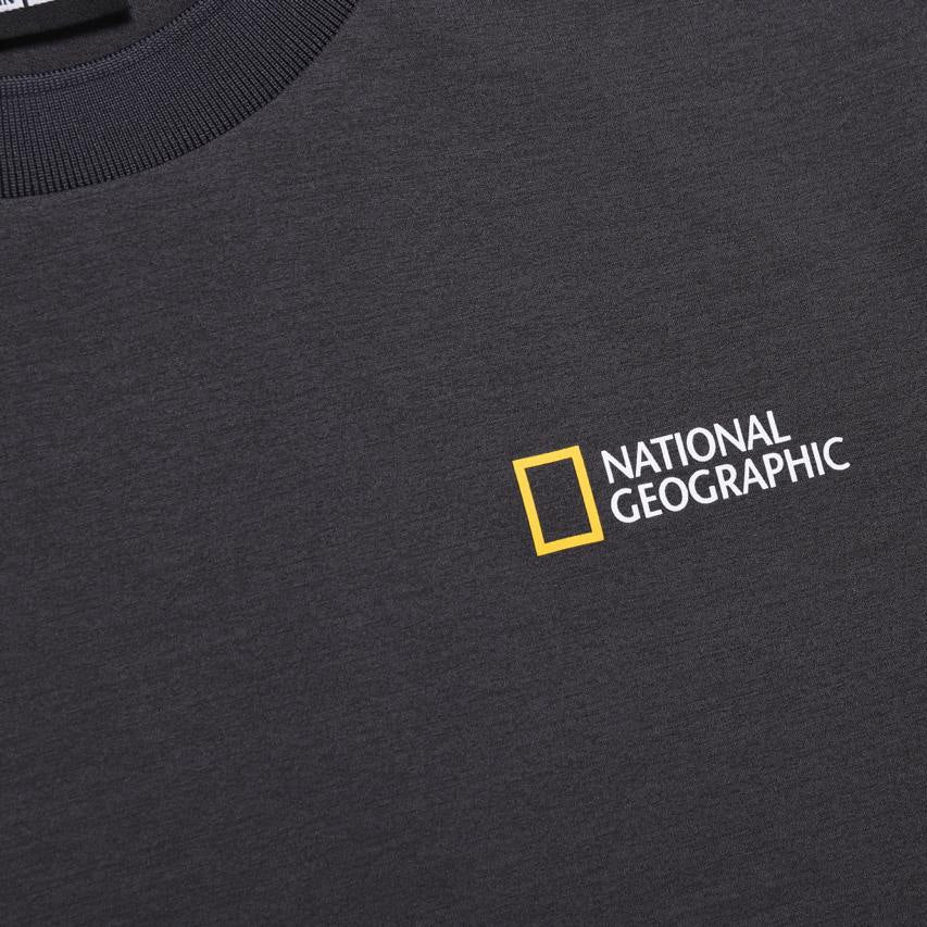 CROW COOL MAX WORLD MAP BASIC FIT SHORT SLEEVE T-SHIRT D/GREY