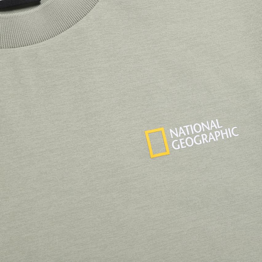 CROW COOL MAX WORLD MAP BASIC FIT SHORT SLEEVE T-SHIRT GREEN OLIVE