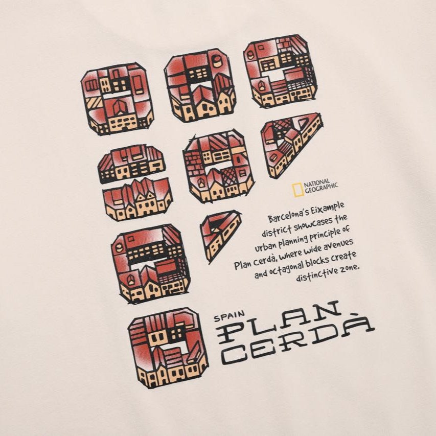 CROW COOL MAX BARCELONA SEMI OVER FIT SHORT SLEEVE T-SHIRT L/BEIGE