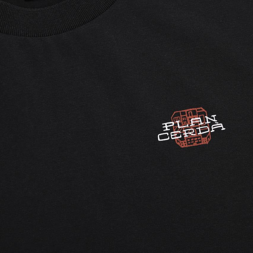 CROW COOL MAX BARCELONA SEMI OVER FIT SHORT SLEEVE T-SHIRT CARBON BLACK