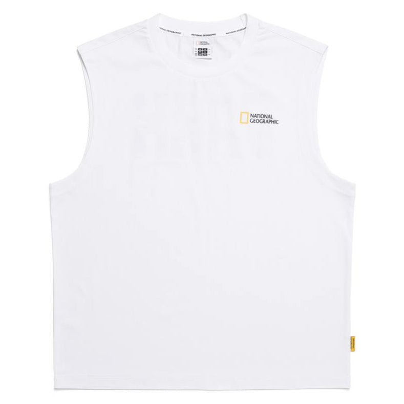 CROW COOL MAX LETTERING GRAPHIC SLEEVELESS TEE WHITE