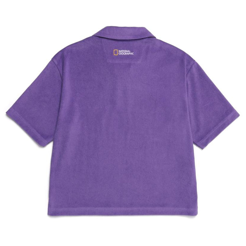 WOMEN TERRY BASIC COLLAR T-SHIRT VIOLET