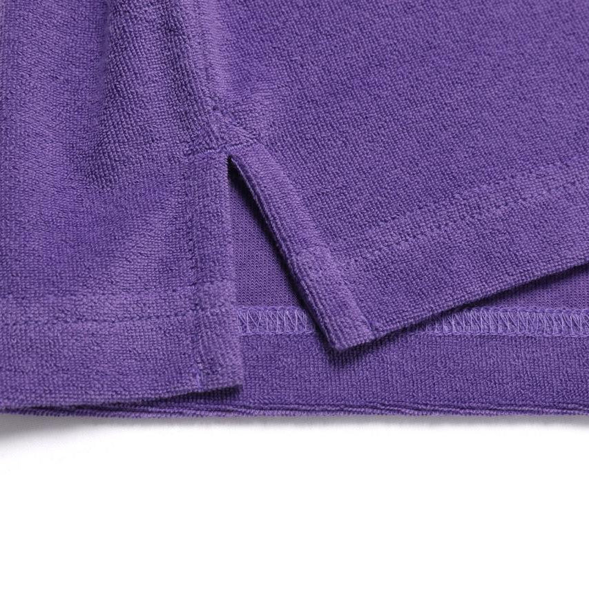 WOMEN TERRY BASIC COLLAR T-SHIRT VIOLET