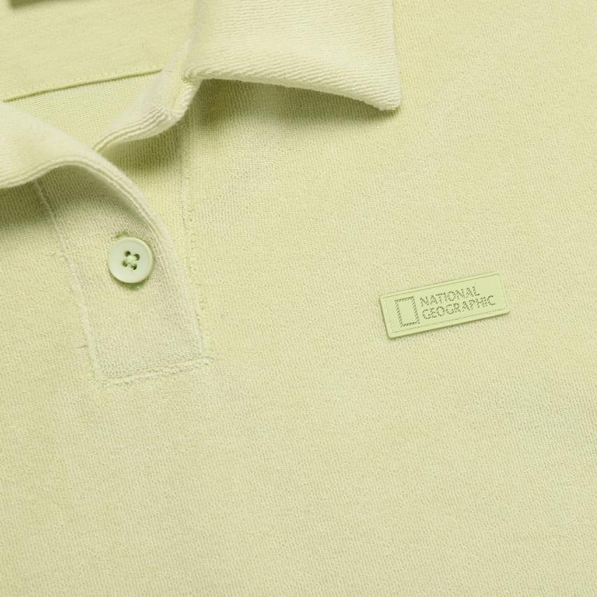 WOMEN TERRY BASIC COLLAR T-SHIRT L/GREEN