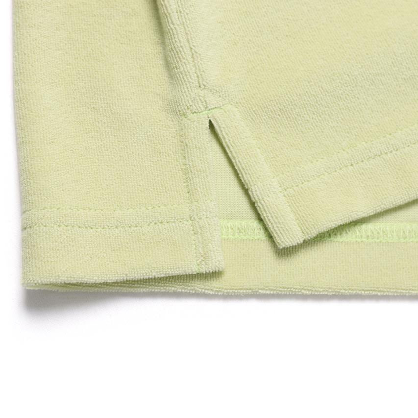 WOMEN TERRY BASIC COLLAR T-SHIRT L/GREEN