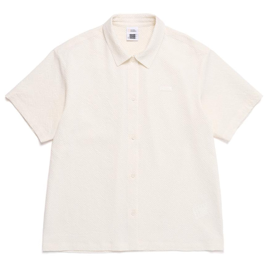 WOMEN SEERSUCKER OVER-FIT COVER UP SHIRT BIRCH